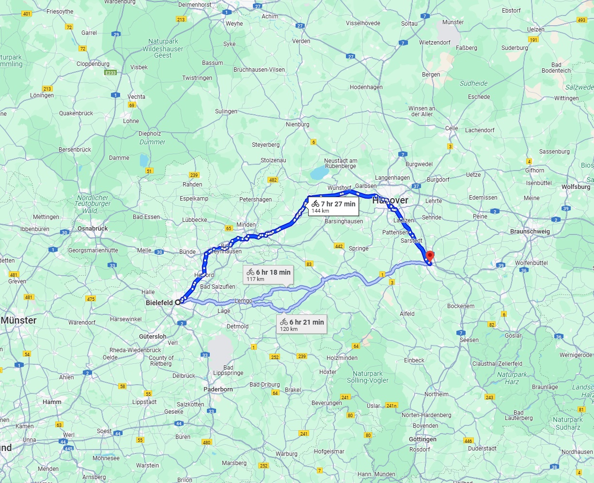 Anreise von Bielefeld Zu Hildesheim Über 