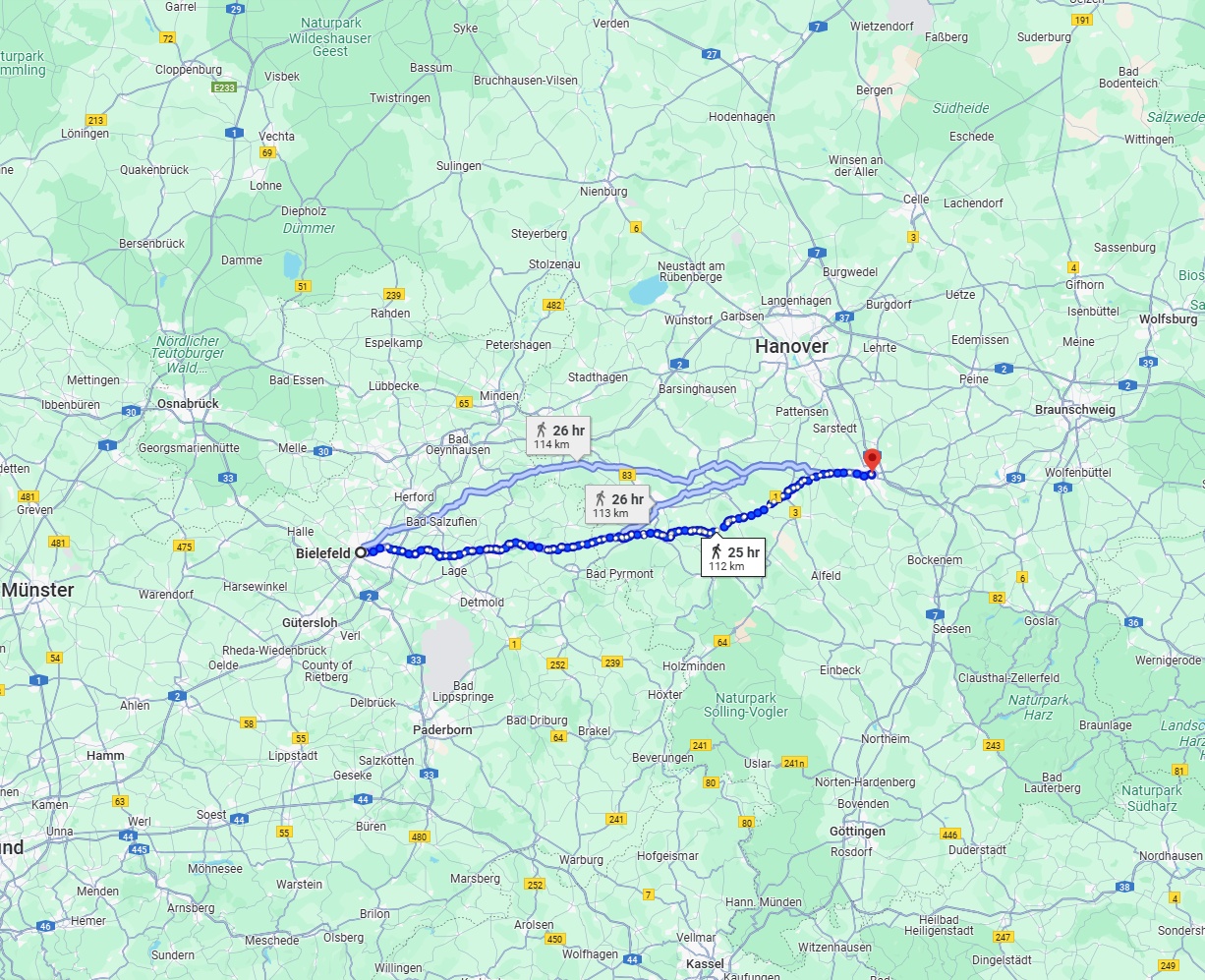 Anreise von Bielefeld Zu Hildesheim Über 