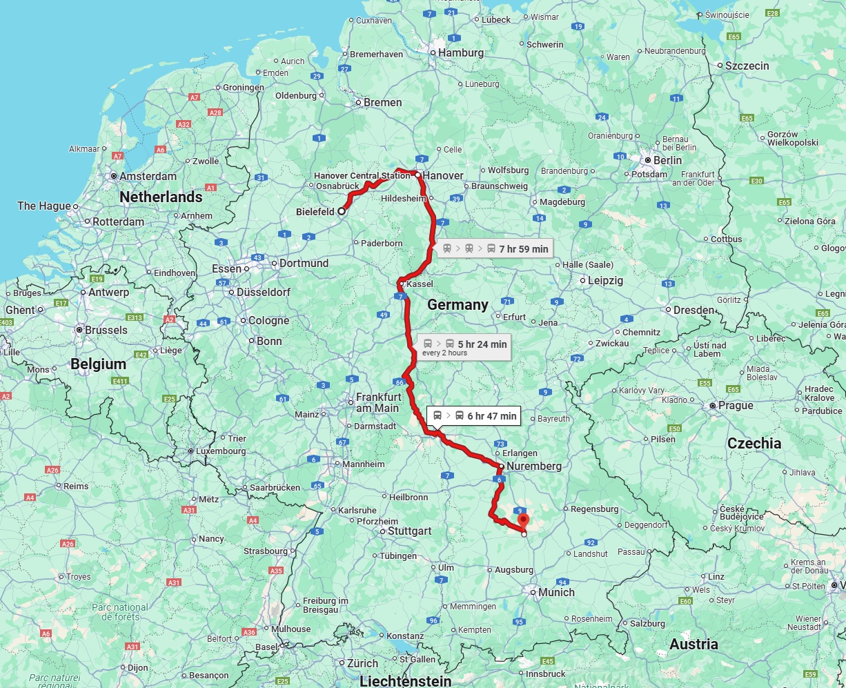 Anreise von Bielefeld Zu Ingolstadt Über 