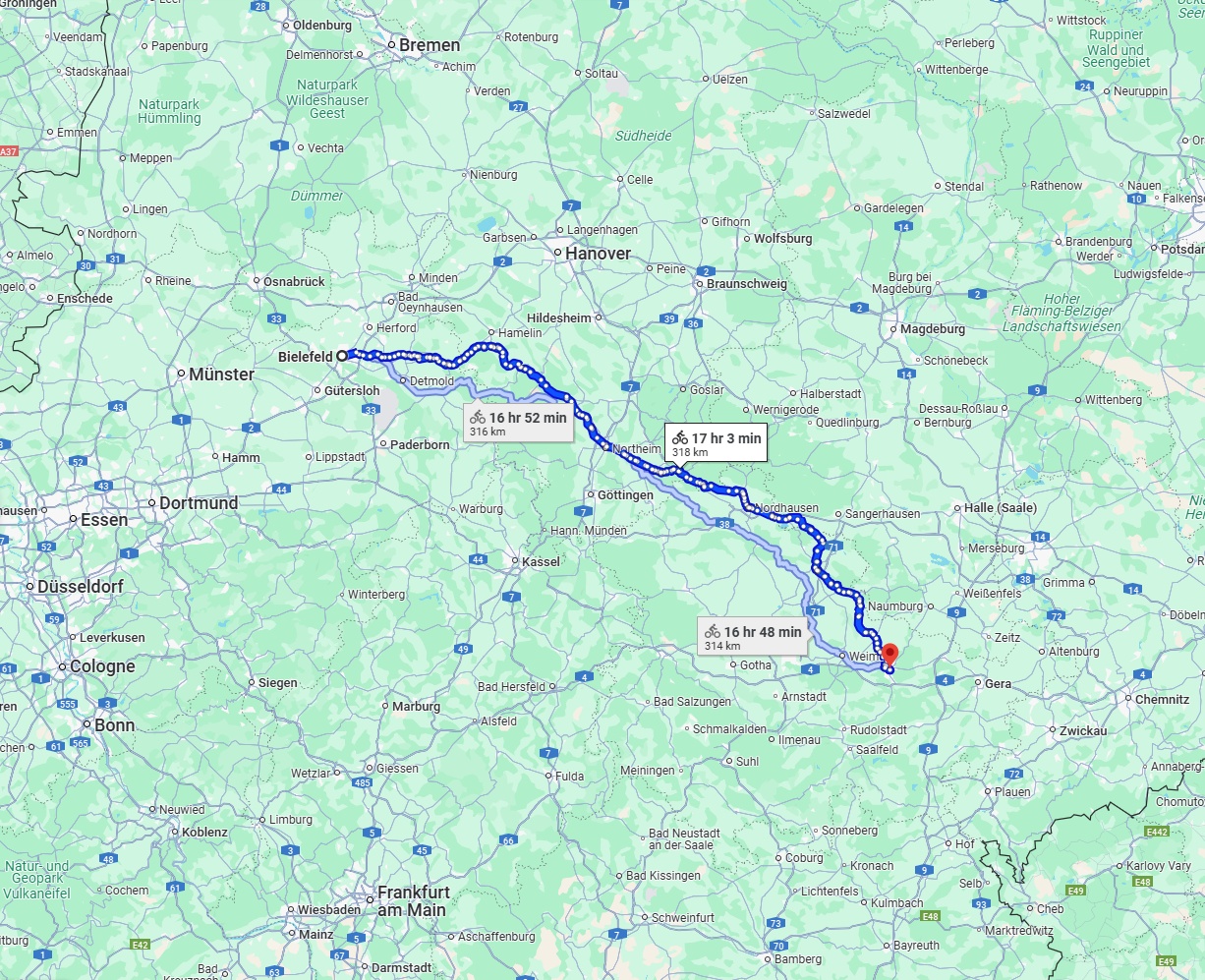 Anreise von Bielefeld Zu Jena Über 