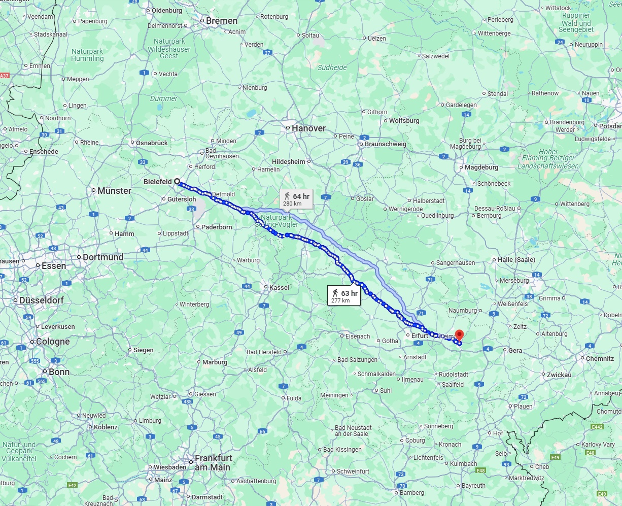 Anreise von Bielefeld Zu Jena Über 