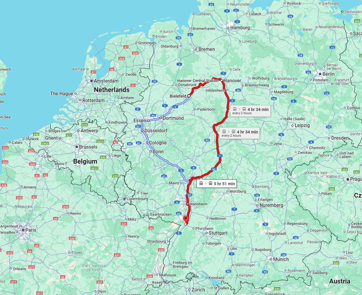 Anreise von Bielefeld Zu Karlsruhe Über 