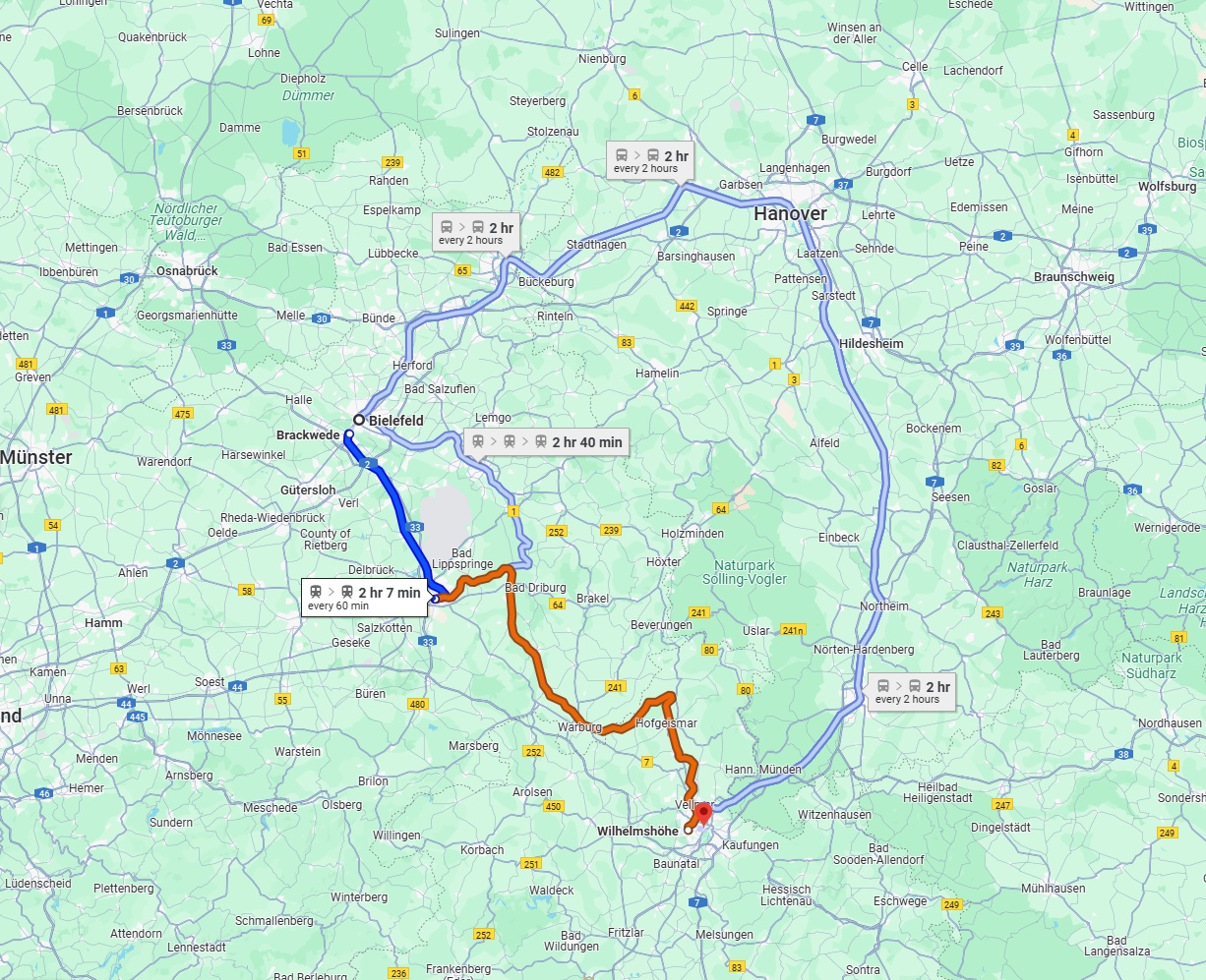 Anreise von Bielefeld Zu Kassel Über 