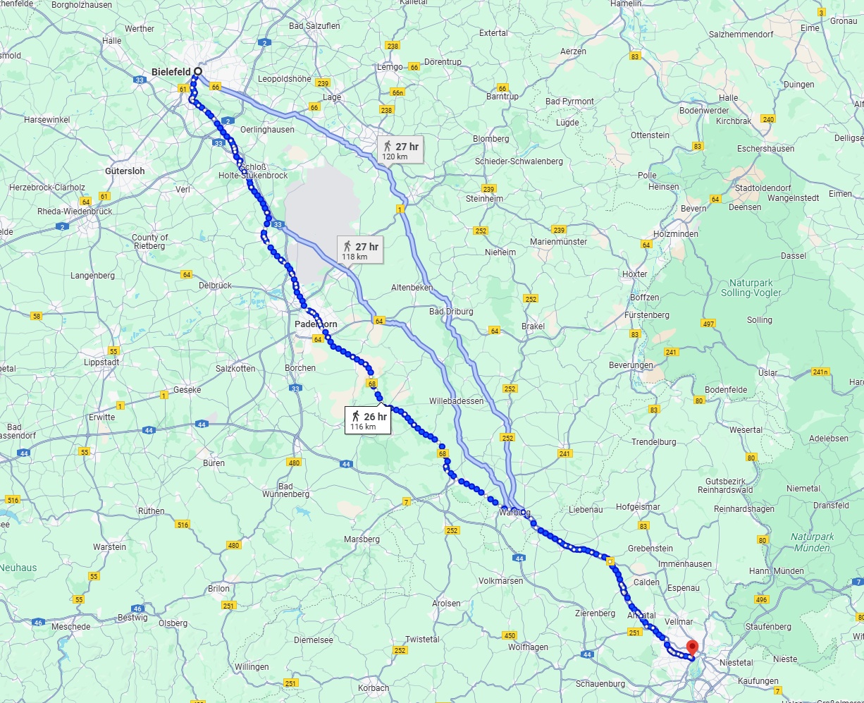 Anreise von Bielefeld Zu Kassel Über 