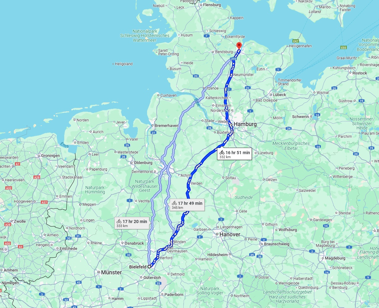 Anreise von Bielefeld Zu Kiel Über 