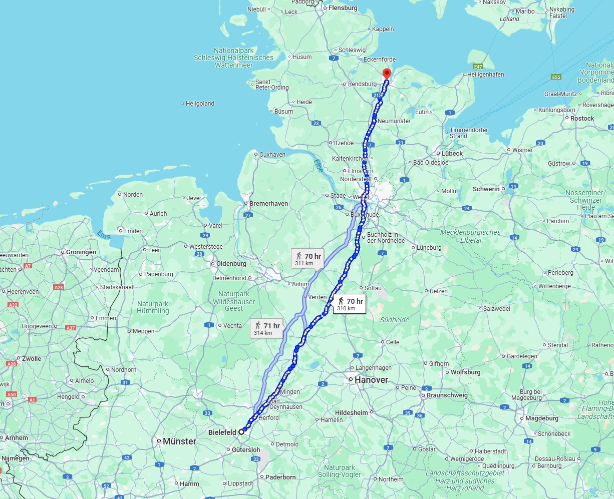 Anreise von Bielefeld Zu Kiel Über 