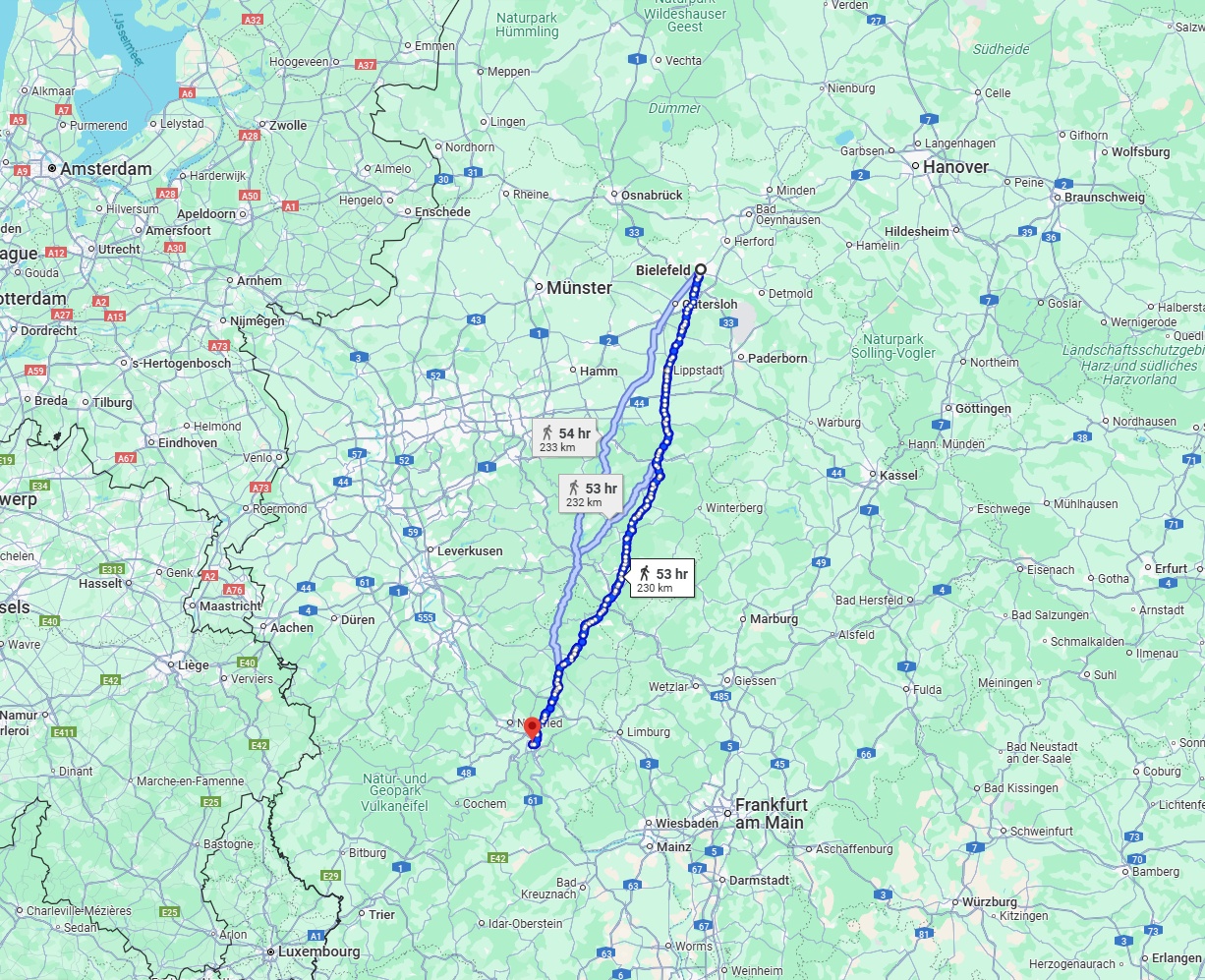 Anreise von Bielefeld Zu Koblenz Über 