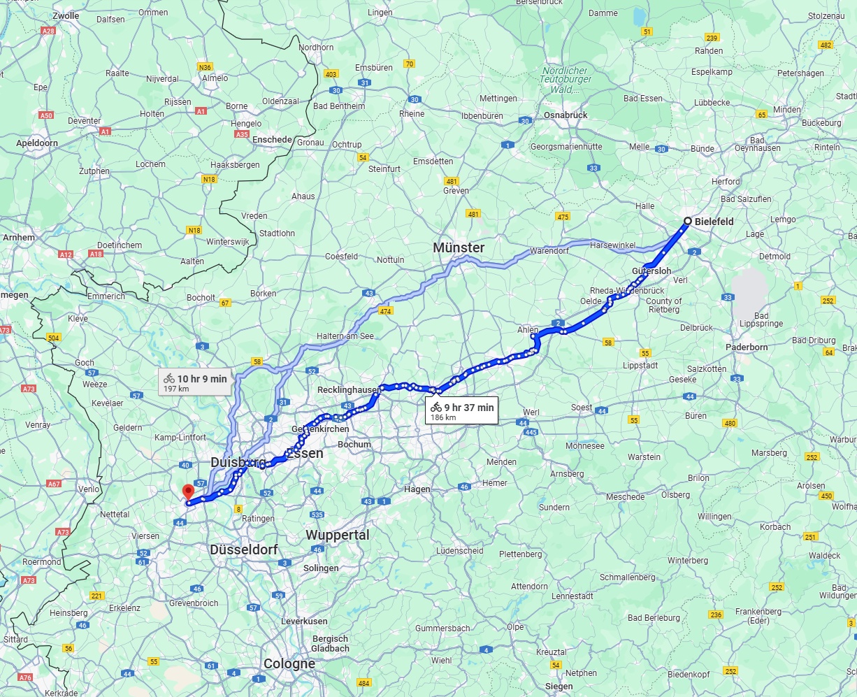 Anreise von Bielefeld Zu Krefeld Über 