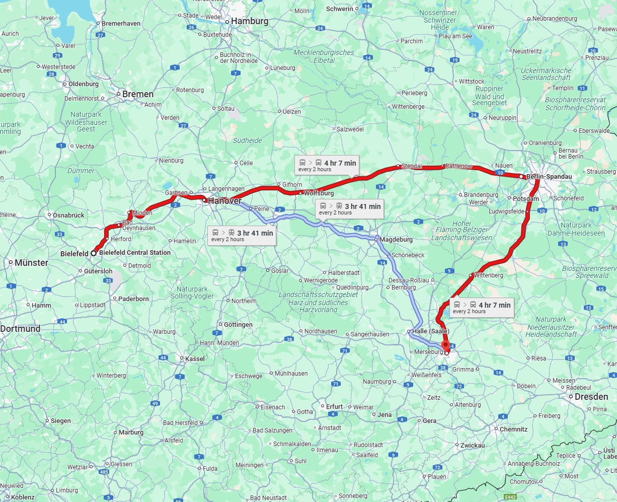 Anreise von Bielefeld Zu Leipzig Über 
