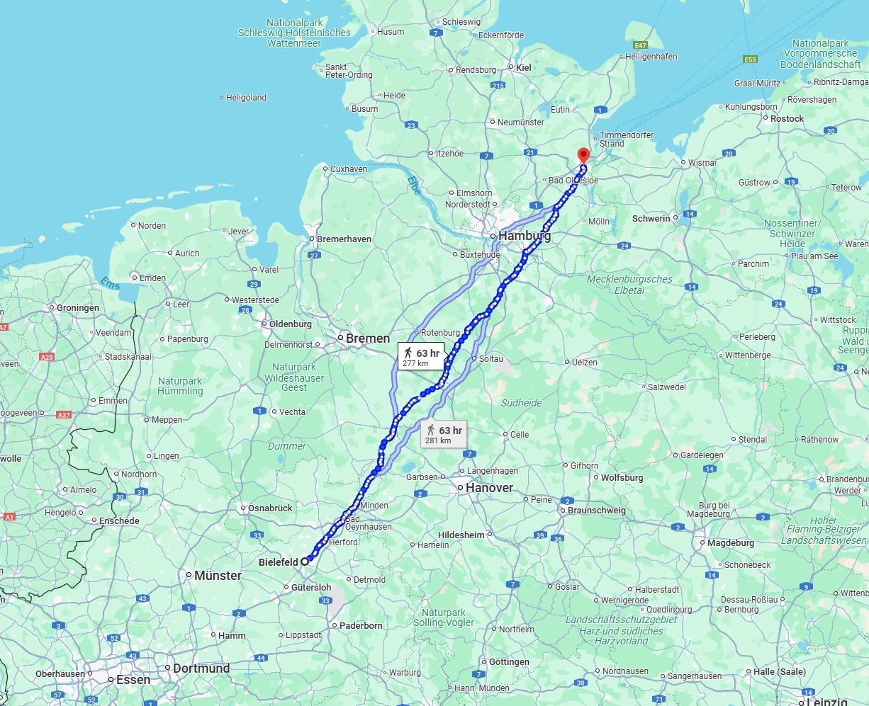 Anreise von Bielefeld Zu Lübeck Über 