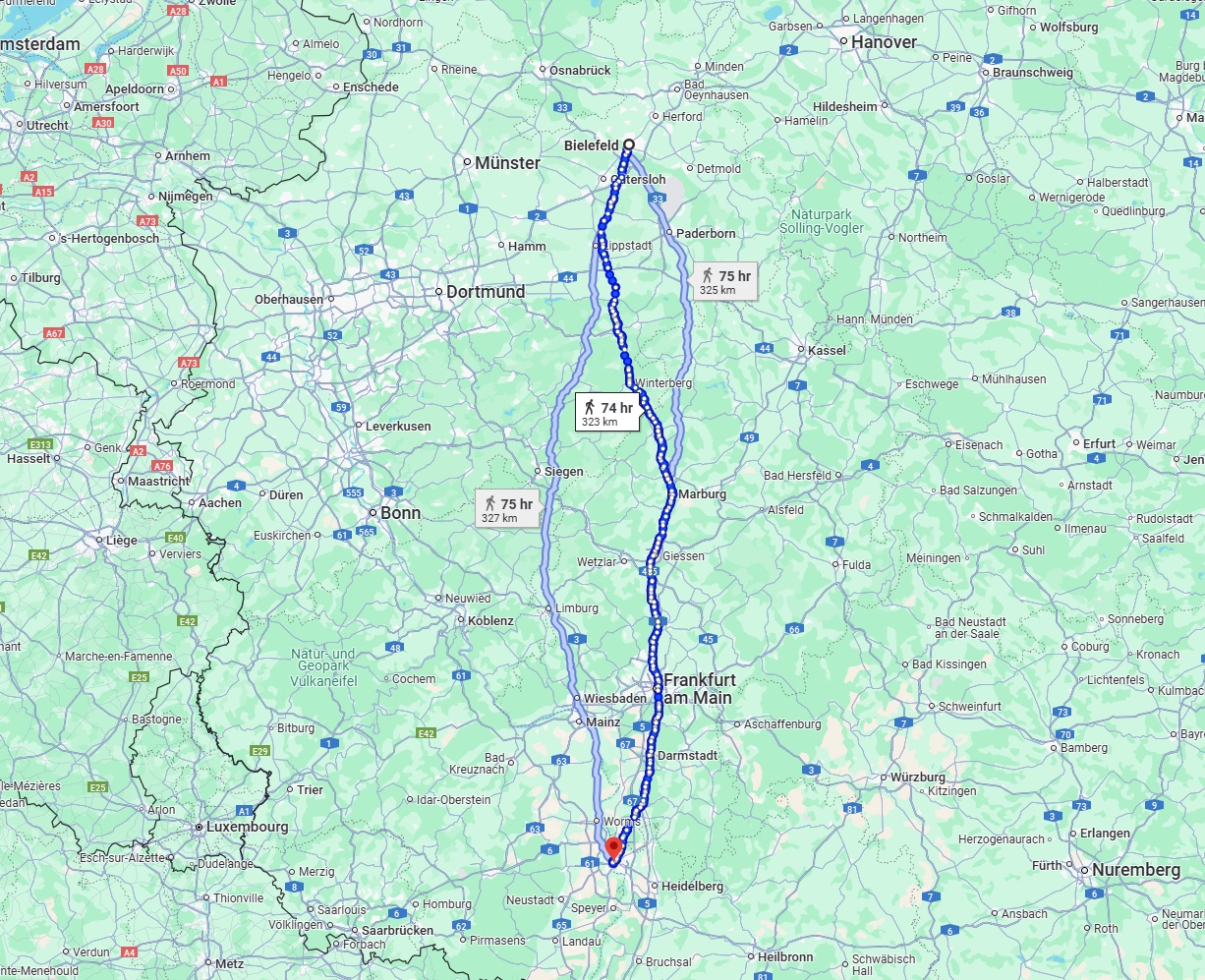 Anreise von Bielefeld Zu Ludwigshafen am Rhein Über 