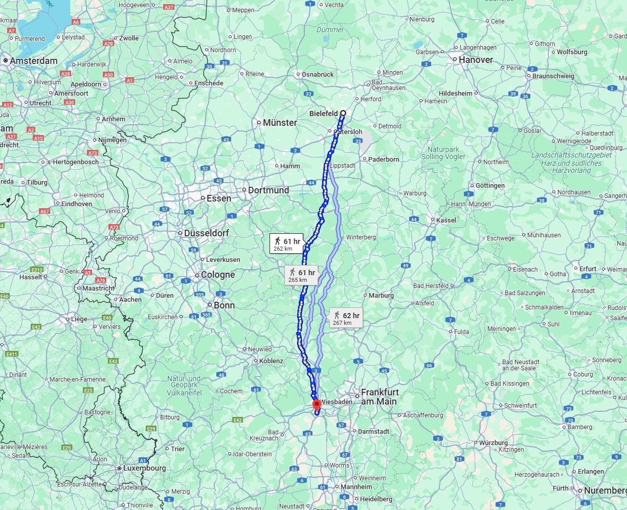 Anreise von Bielefeld Zu Mainz Über 