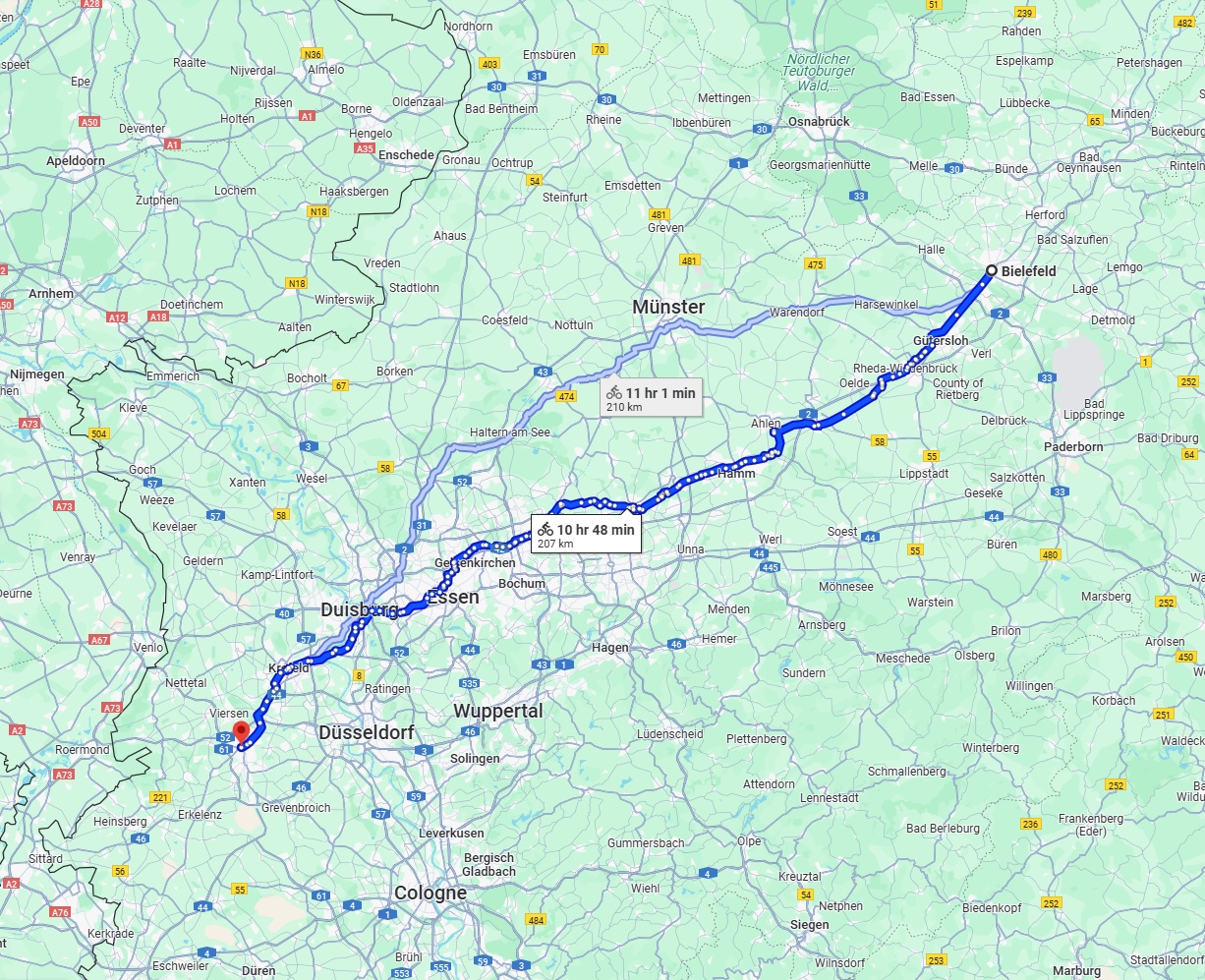 Anreise von Bielefeld Zu Mönchengladbach Über 