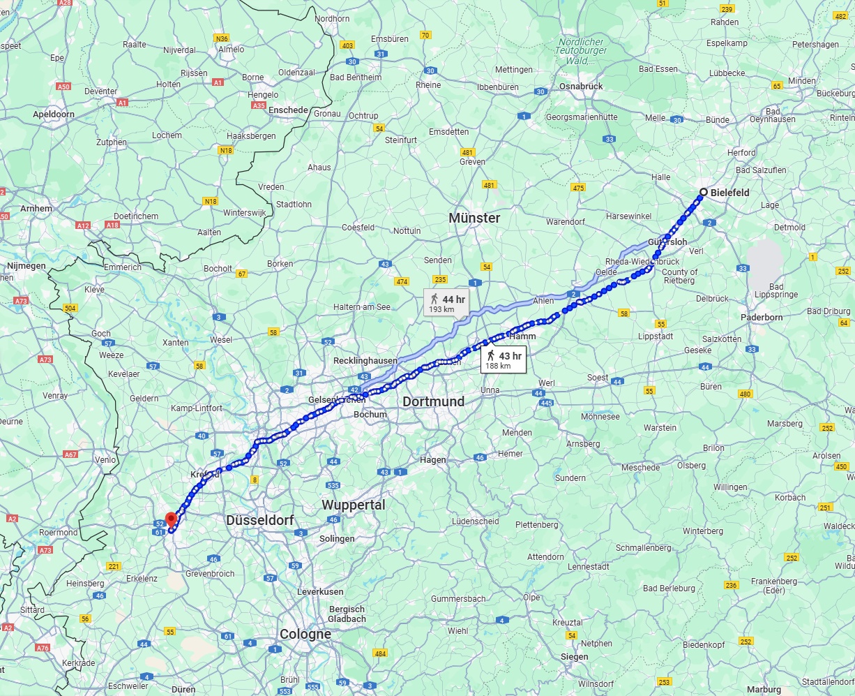 Anreise von Bielefeld Zu Mönchengladbach Über 