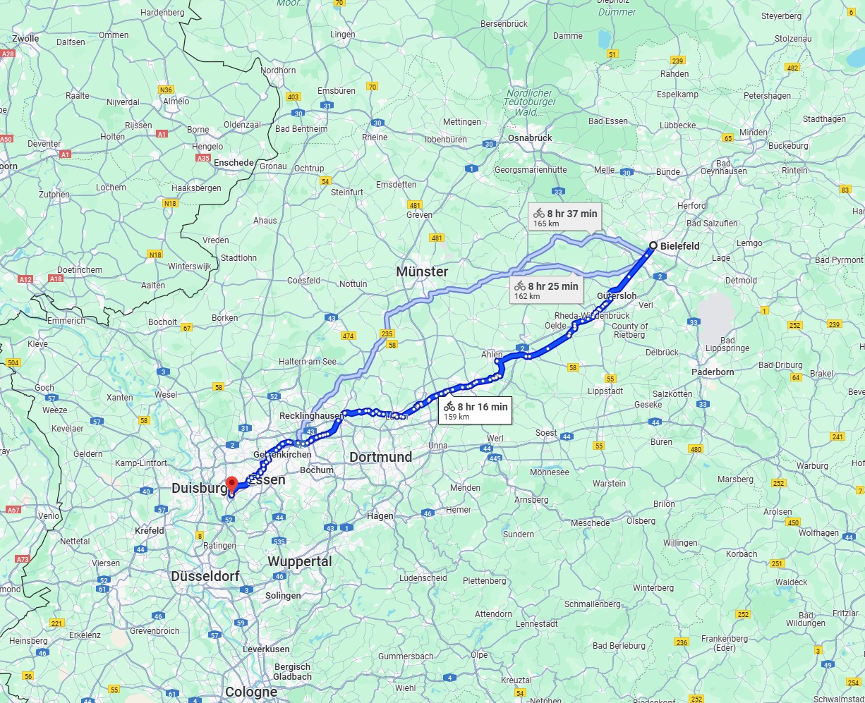 Anreise von Bielefeld Zu Mülheim an der Ruhr Über 