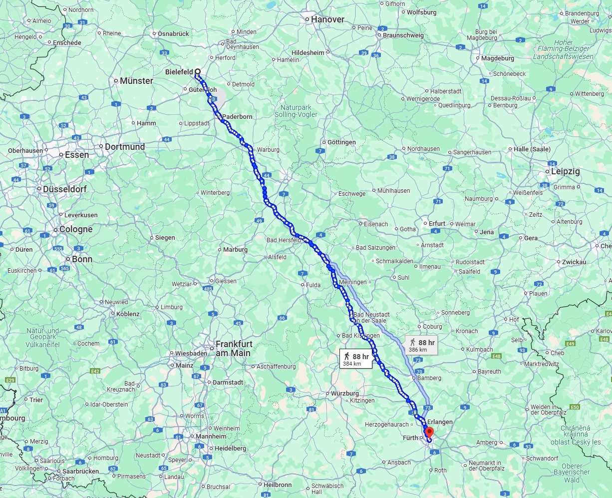 Anreise von Bielefeld Zu Nürnberg Über 