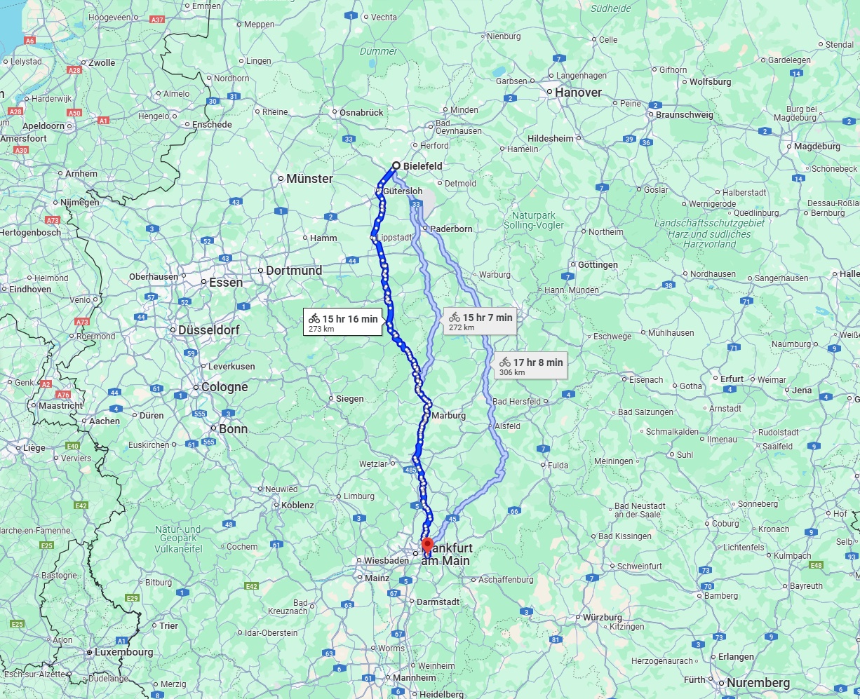Anreise von Bielefeld Zu Offenbach am Main Über 
