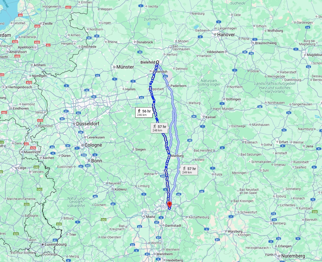 Anreise von Bielefeld Zu Offenbach am Main Über 