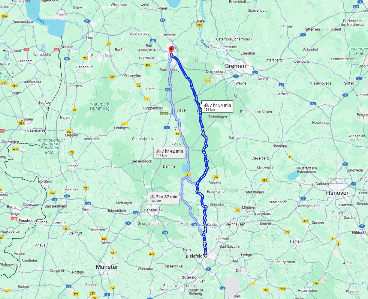 Anreise von Bielefeld Zu Oldenburg Über 
