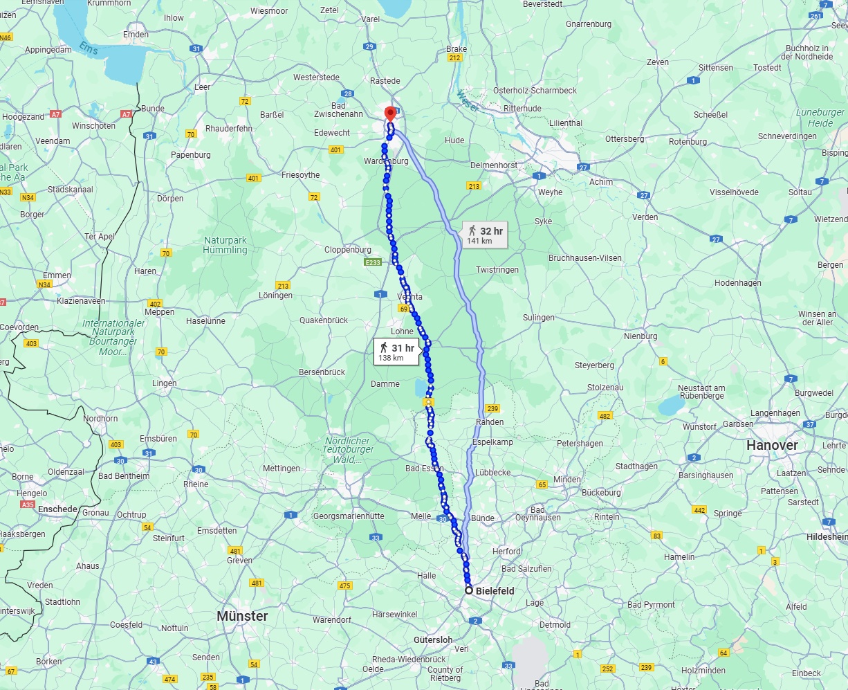 Anreise von Bielefeld Zu Oldenburg Über 