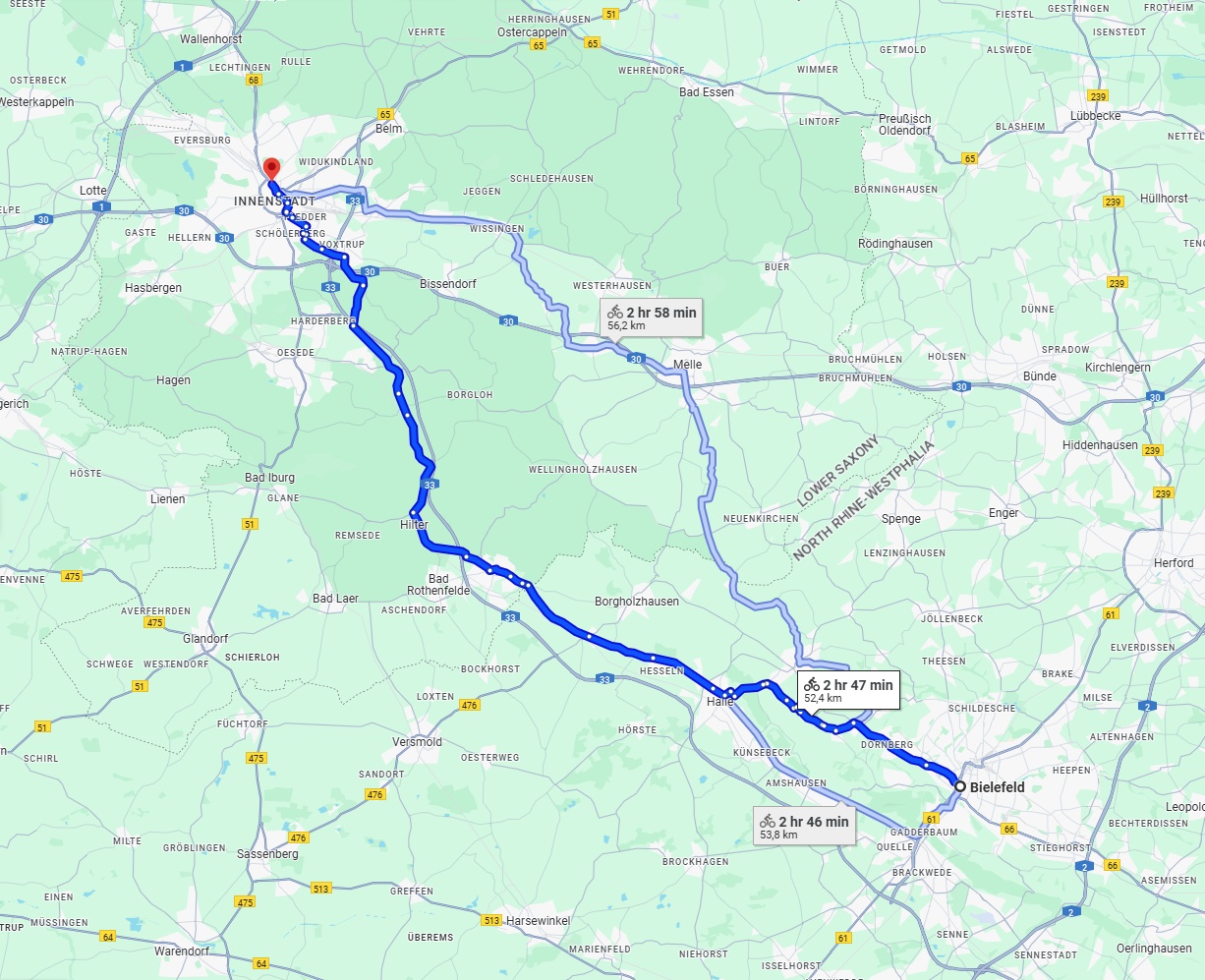 Anreise von Bielefeld Zu Osnabrück Über 