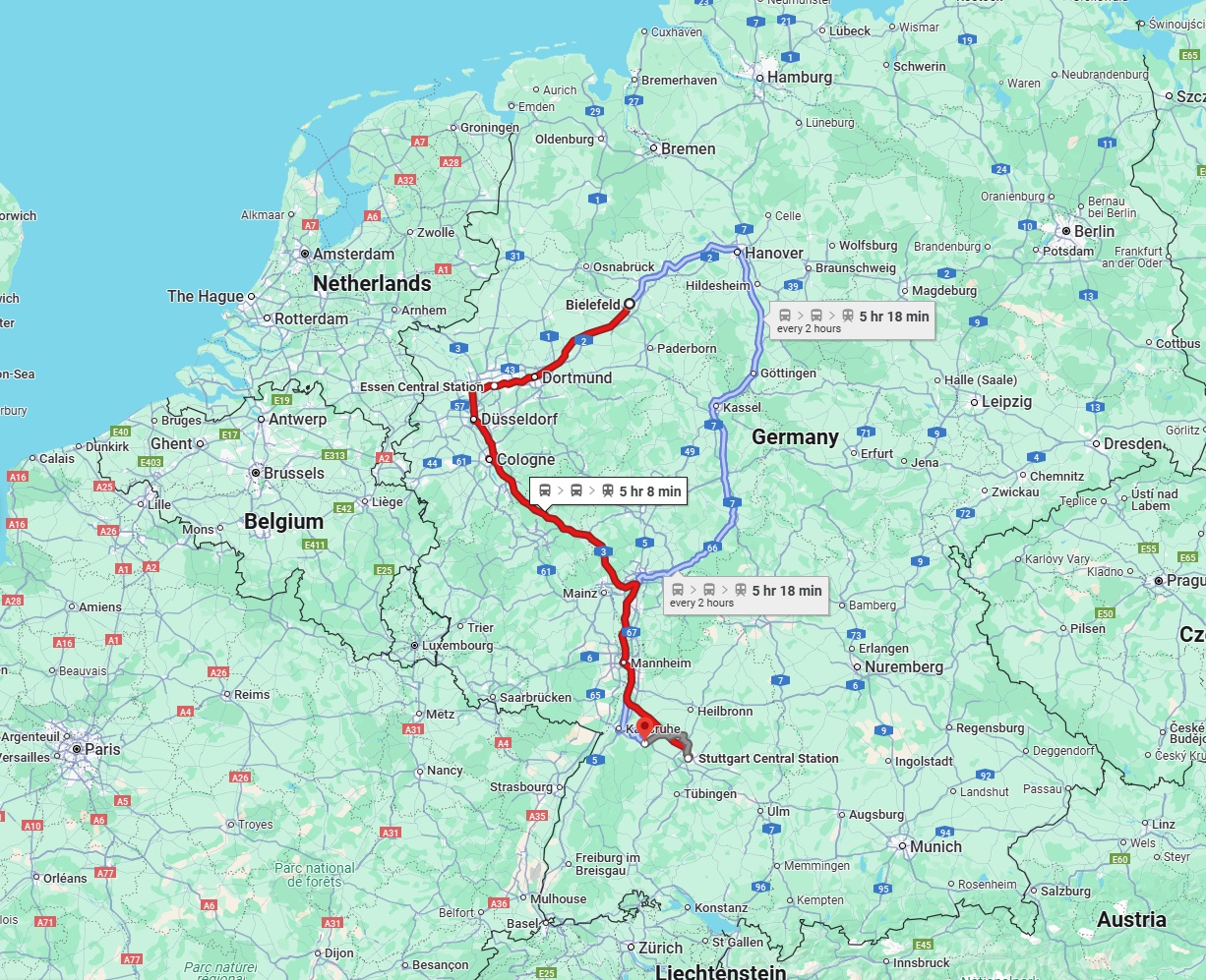 Anreise von Bielefeld Zu Pforzheim Über 