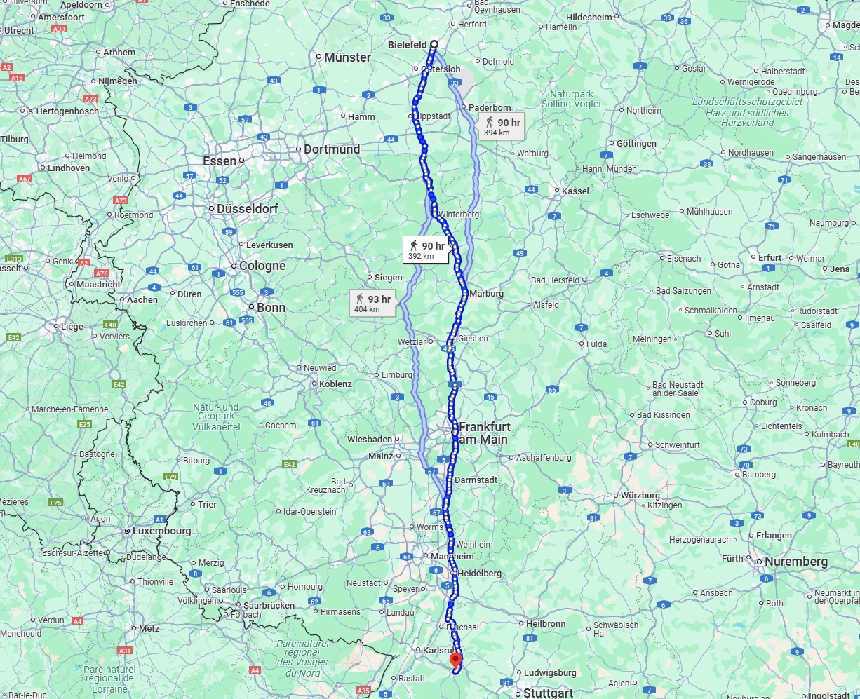Anreise von Bielefeld Zu Pforzheim Über 