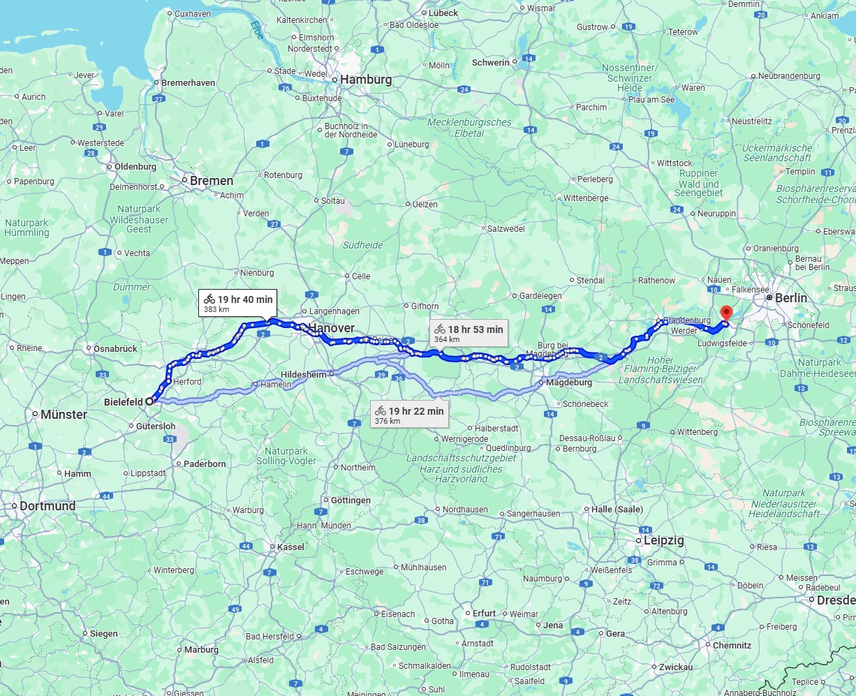 Anreise von Bielefeld Zu Potsdam Über 
