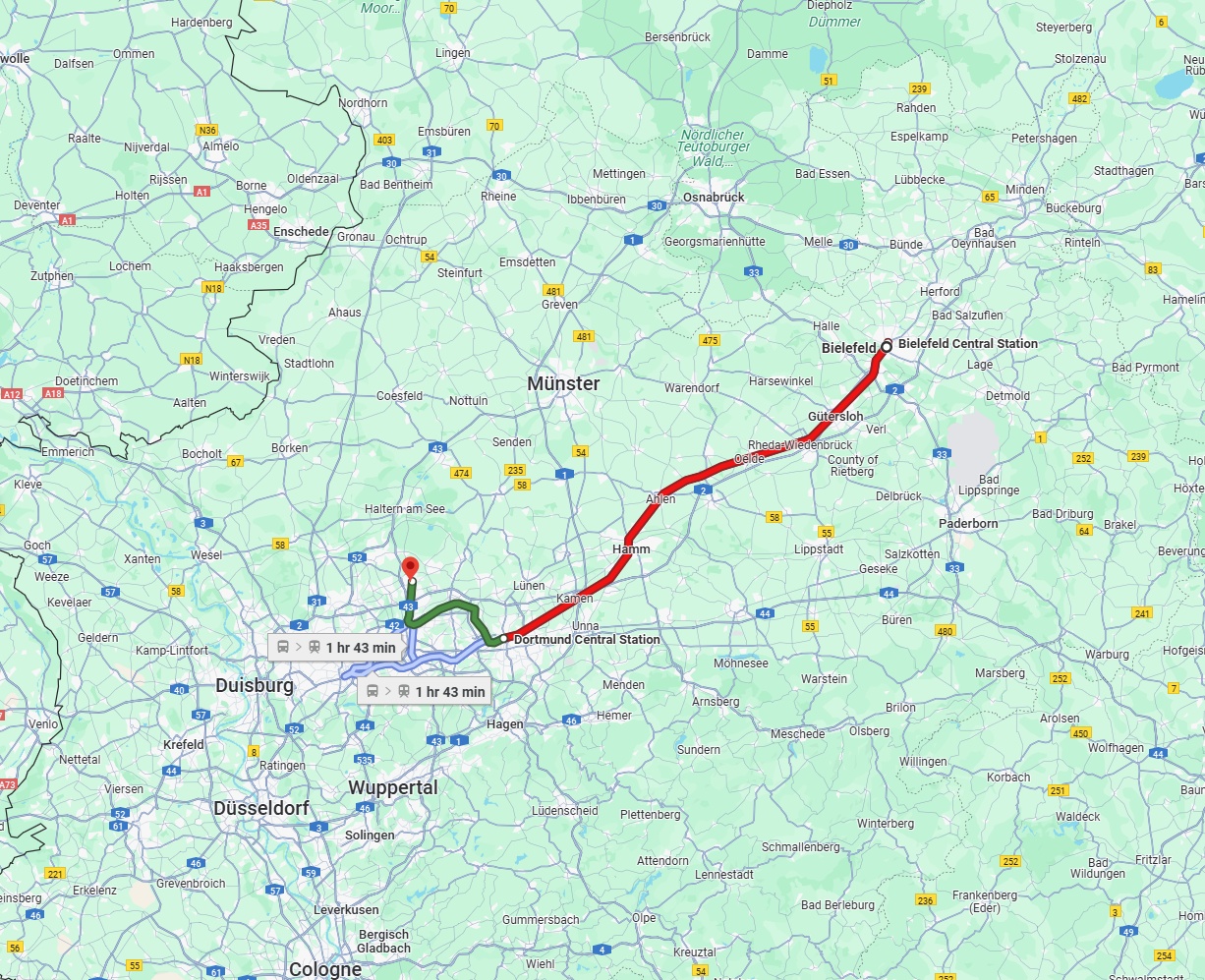 Anreise von Bielefeld Zu Recklinghausen Über 