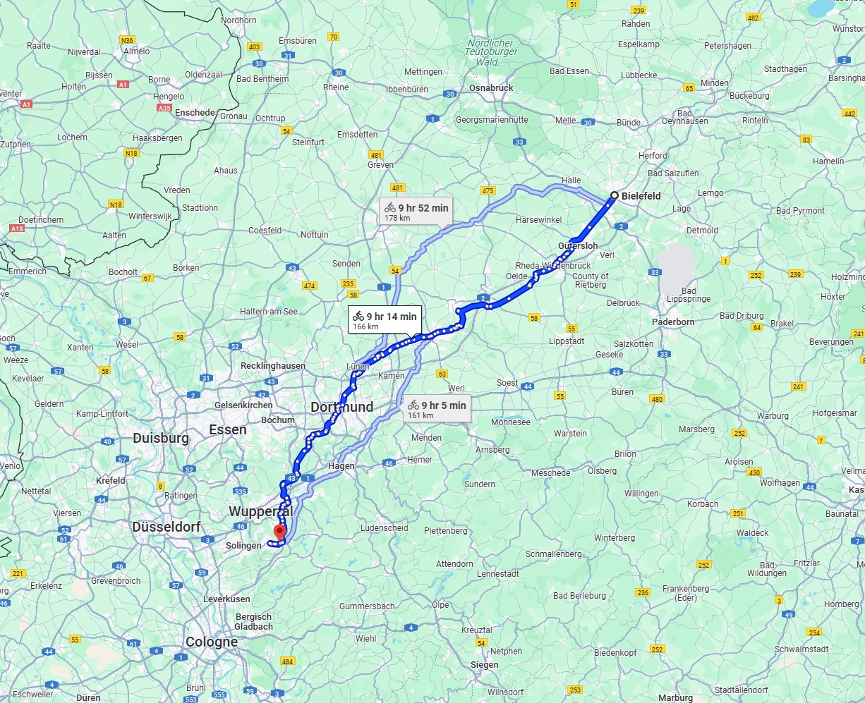 Anreise von Bielefeld Zu Remscheid Über 