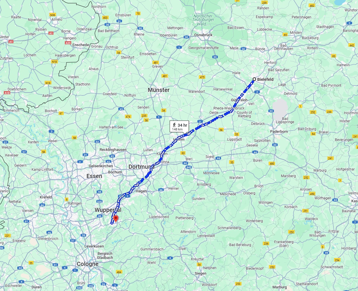 Anreise von Bielefeld Zu Remscheid Über 