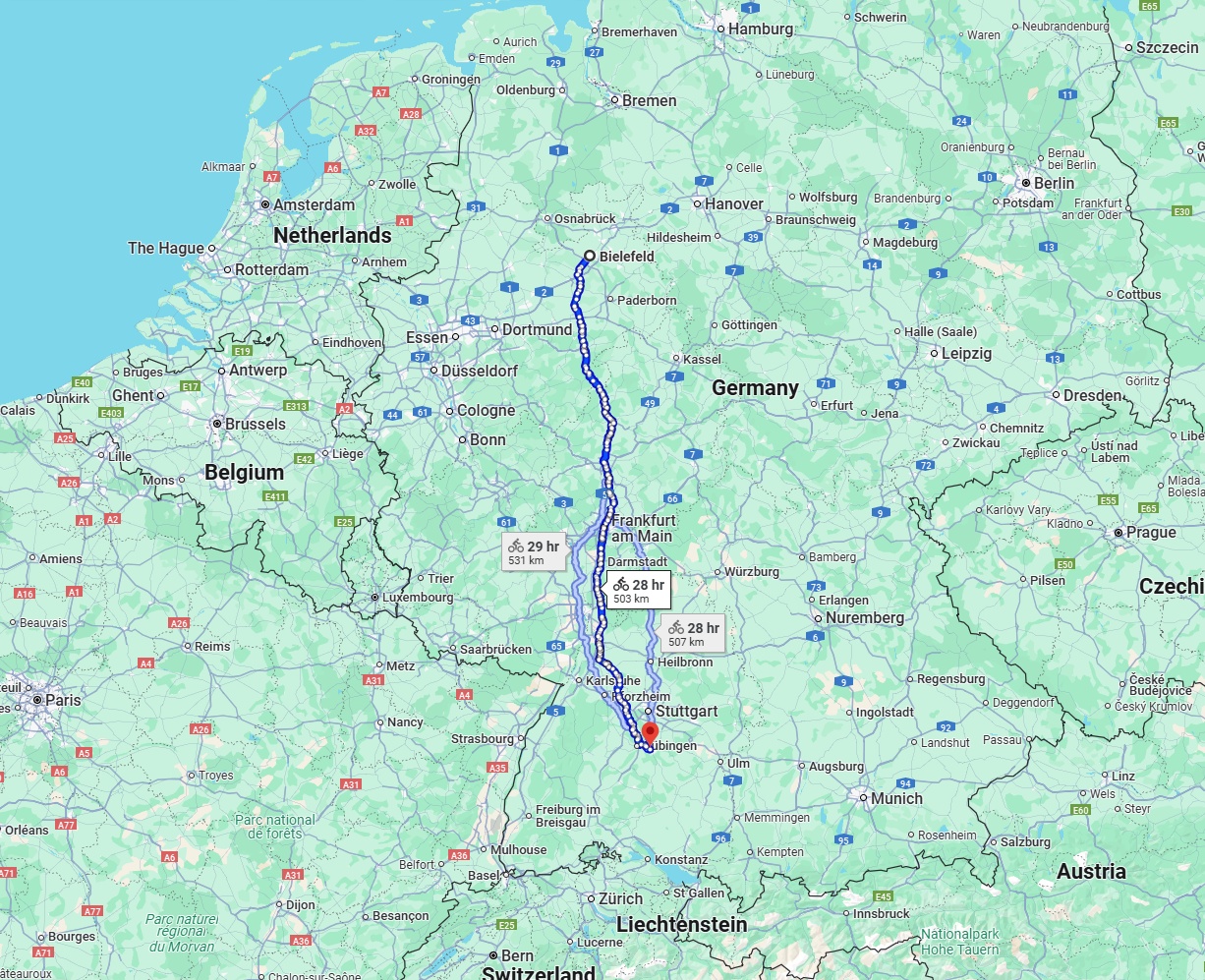 Anreise von Bielefeld Zu Reutlingen Über 