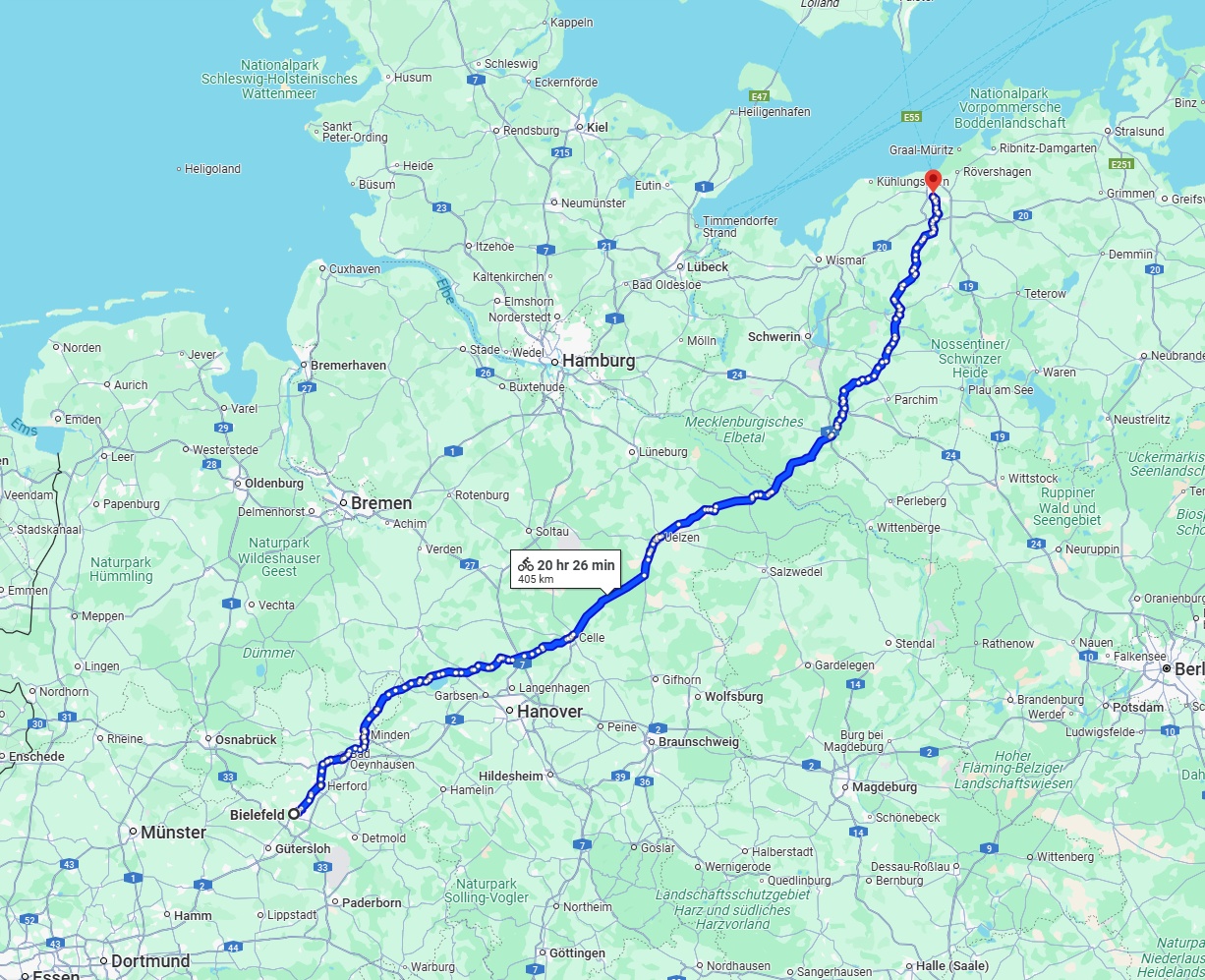 Anreise von Bielefeld Zu Rostock Über 