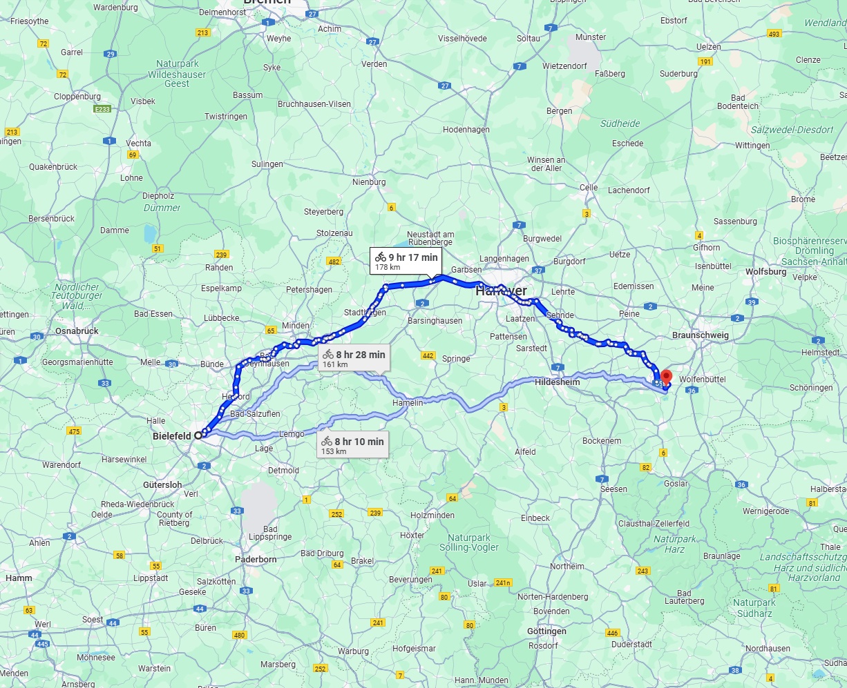 Anreise von Bielefeld Zu Salzgitter Über 
