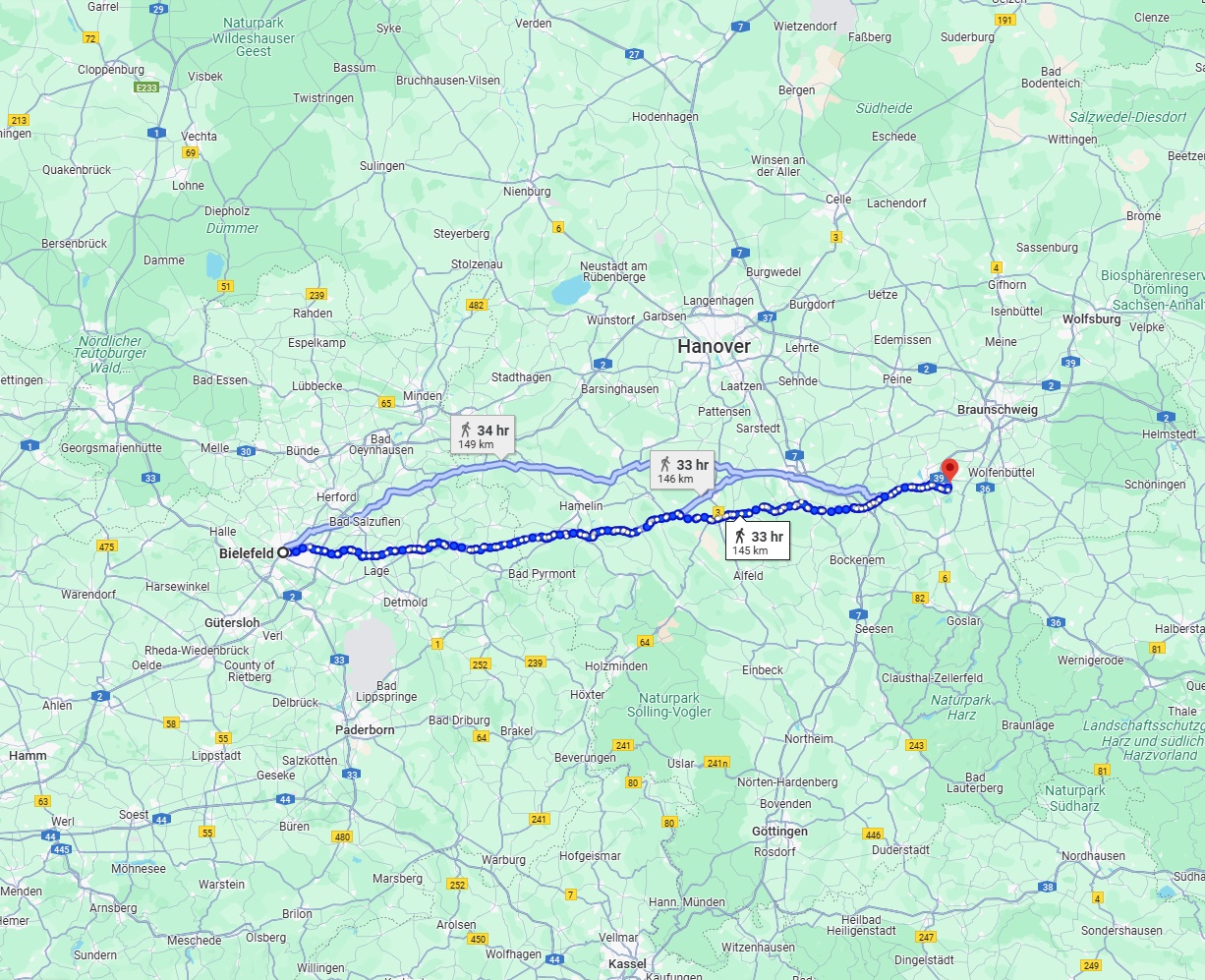 Anreise von Bielefeld Zu Salzgitter Über 