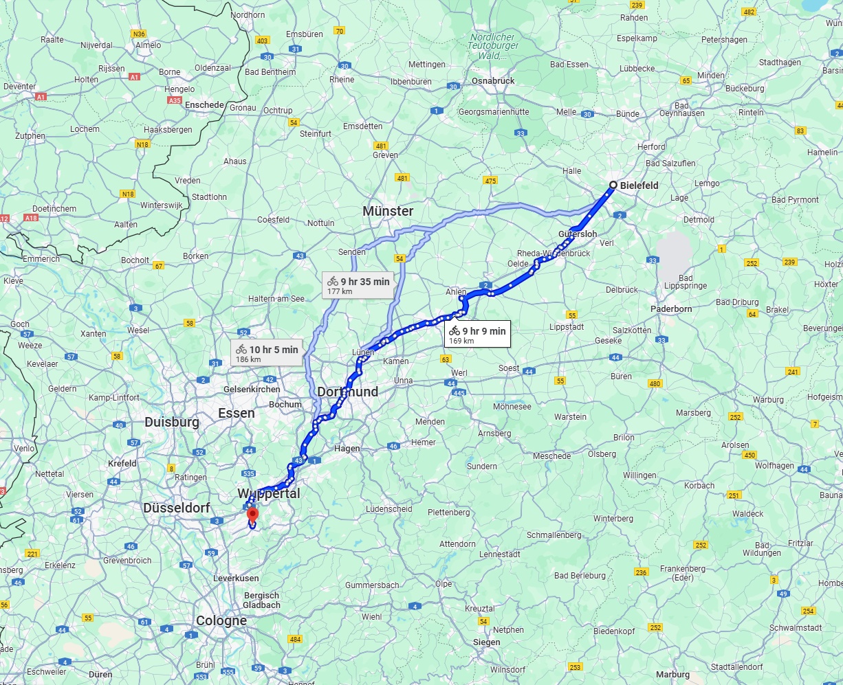 Anreise von Bielefeld Zu Solingen Über 