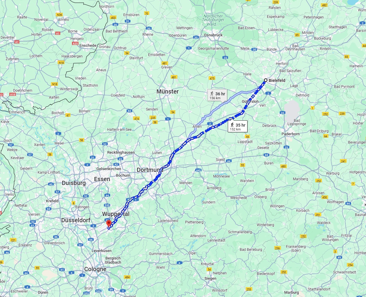 Anreise von Bielefeld Zu Solingen Über 
