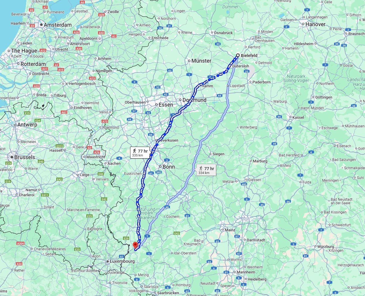 Anreise von Bielefeld Zu Trier Über 