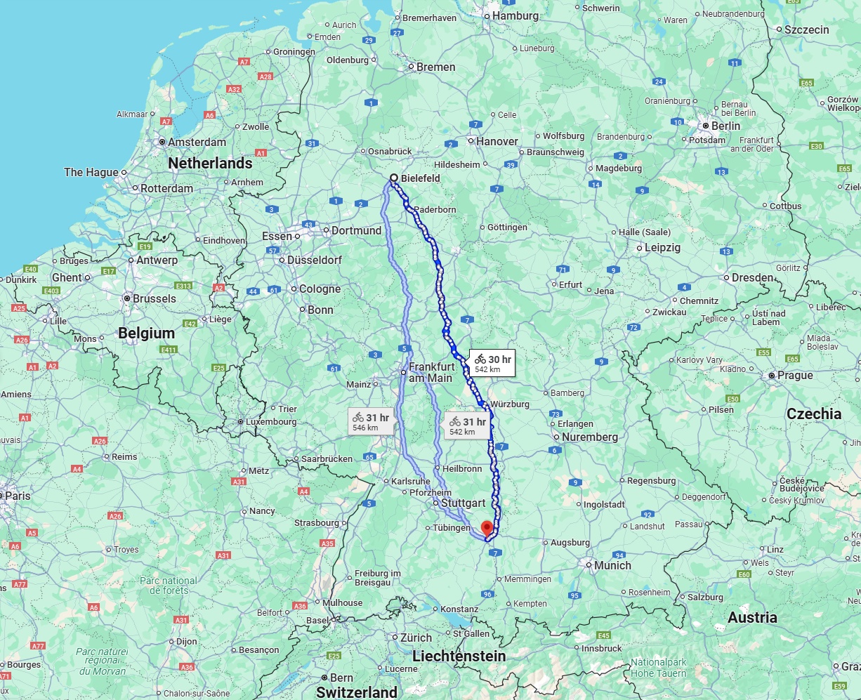 Anreise von Bielefeld Zu Ulm Über 
