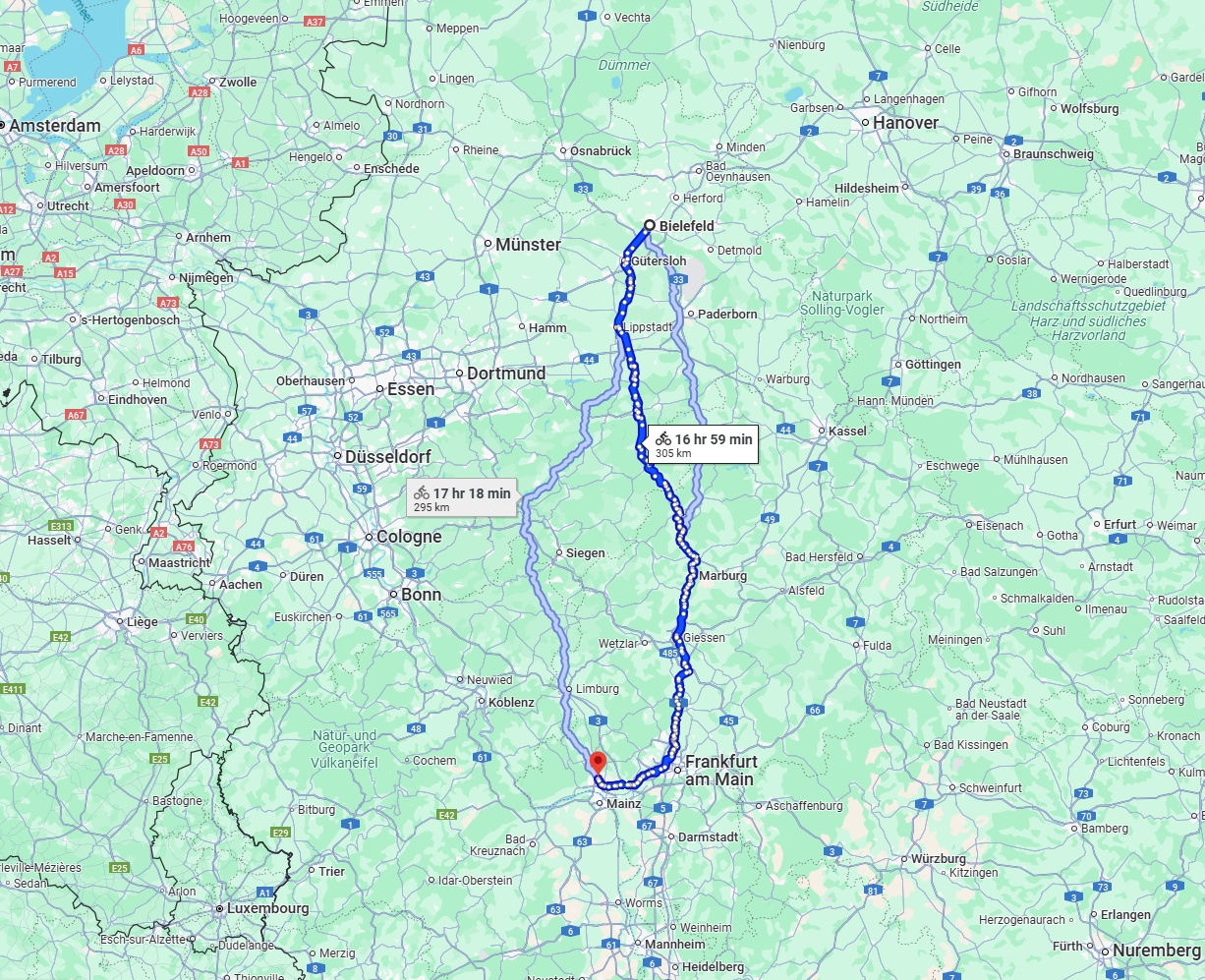Anreise von Bielefeld Zu Wiesbaden Über 