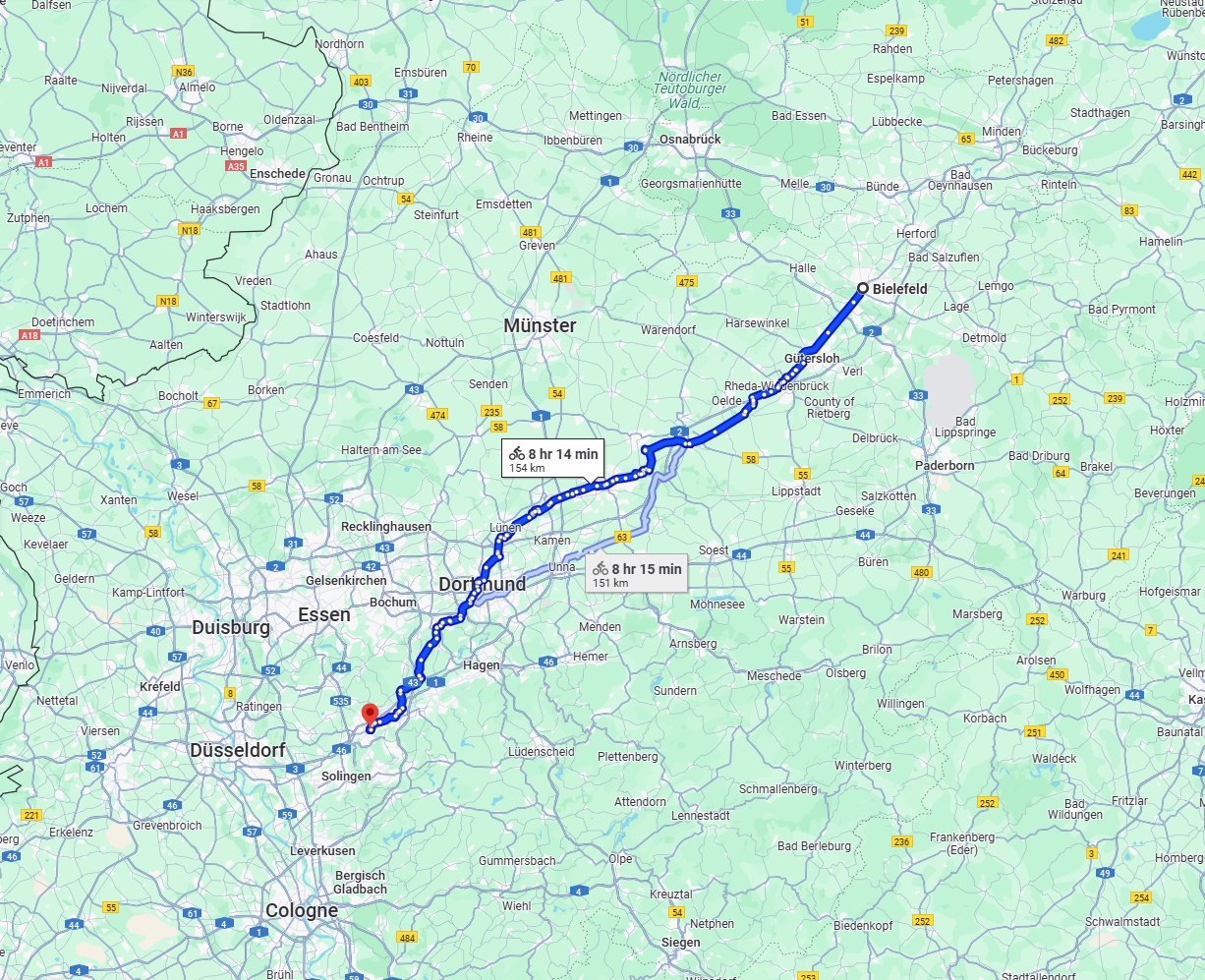 Anreise von Bielefeld Zu Wuppertal Über 