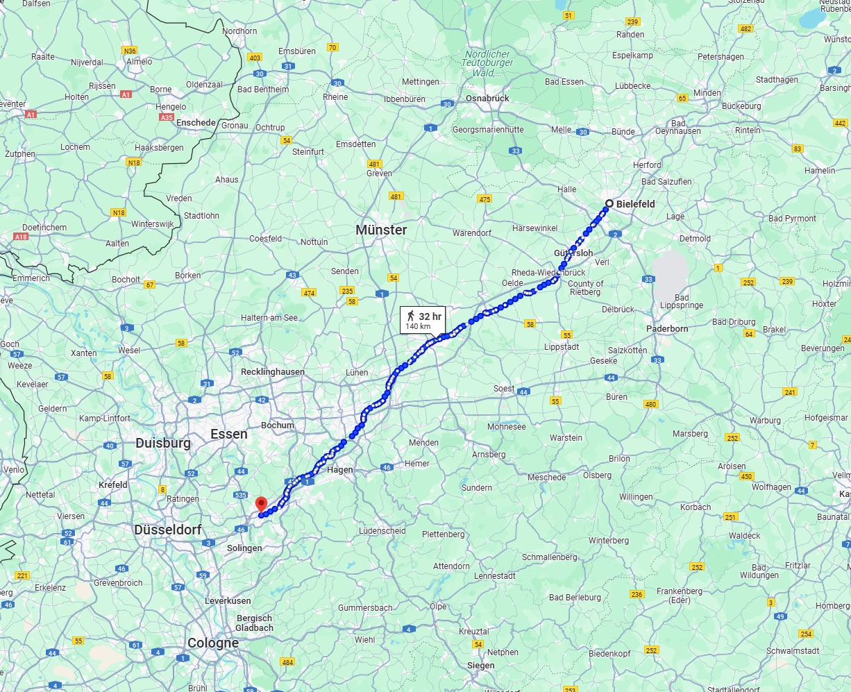 Anreise von Bielefeld Zu Wuppertal Über 