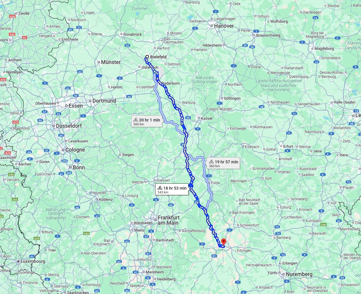 Anreise von Bielefeld Zu Würzburg Über 