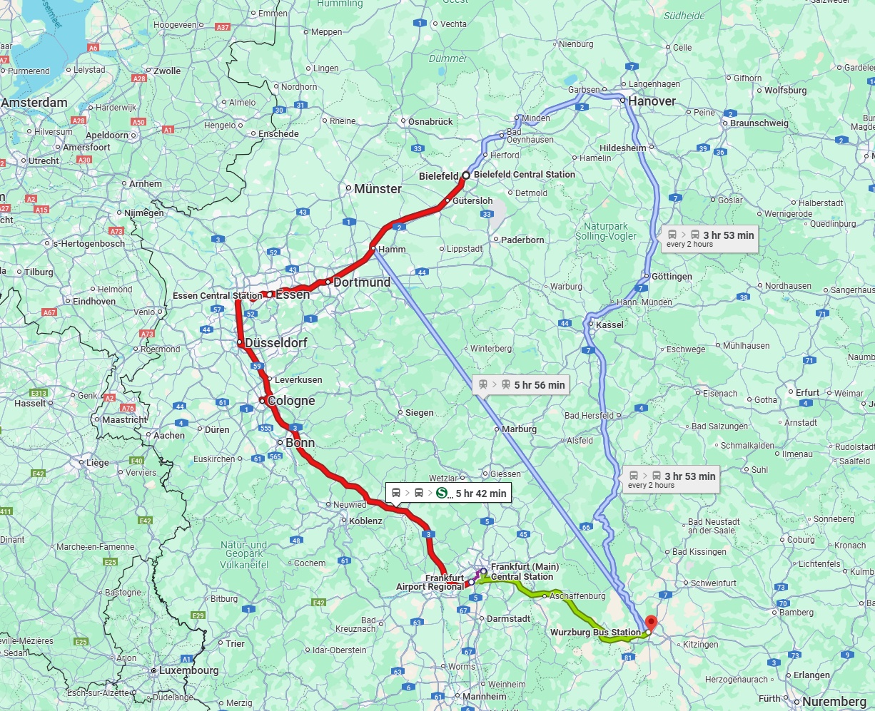 Anreise von Bielefeld Zu Würzburg Über 
