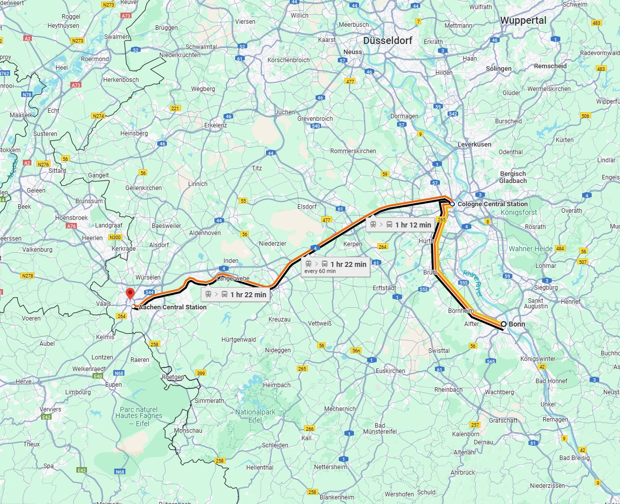 Anreise von Bonn Zu Aachen Über 
