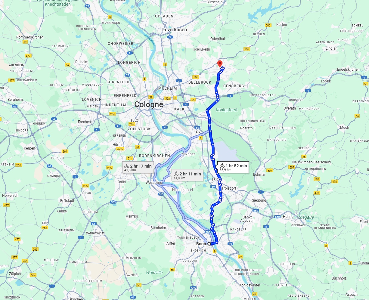 Anreise von Bonn Zu Bergisch Gladbach Über 