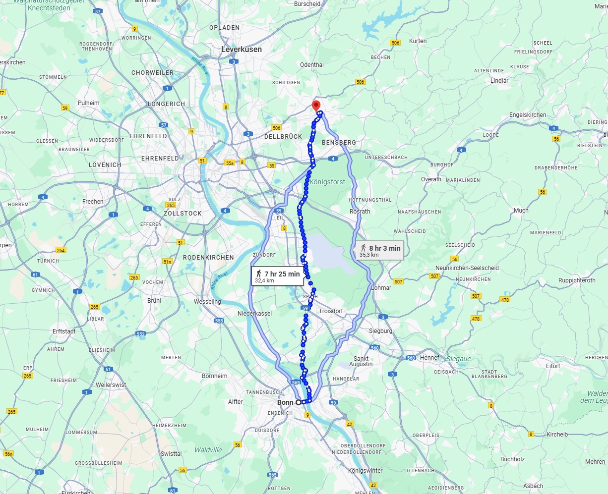 Anreise von Bonn Zu Bergisch Gladbach Über 