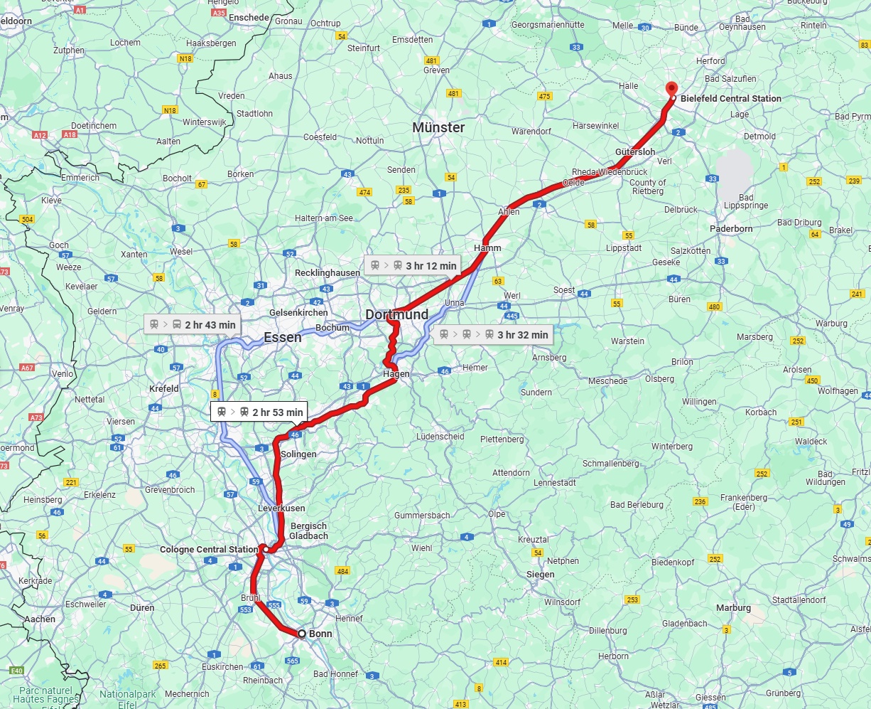 Anreise von Bonn Zu Bielefeld Über 