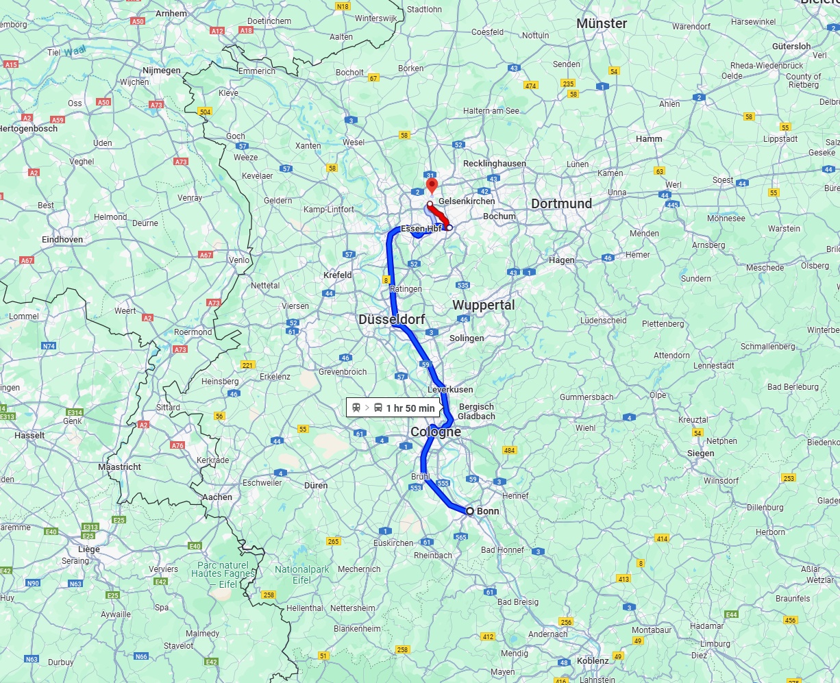Anreise von Bonn Zu Bottrop Über 