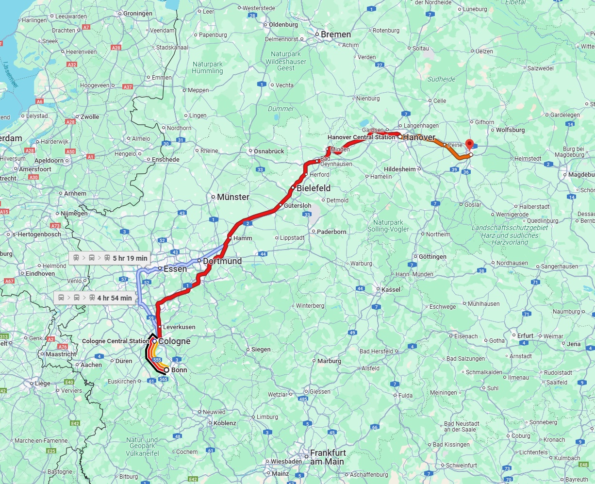 Anreise von Bonn Zu Braunschweig Über 